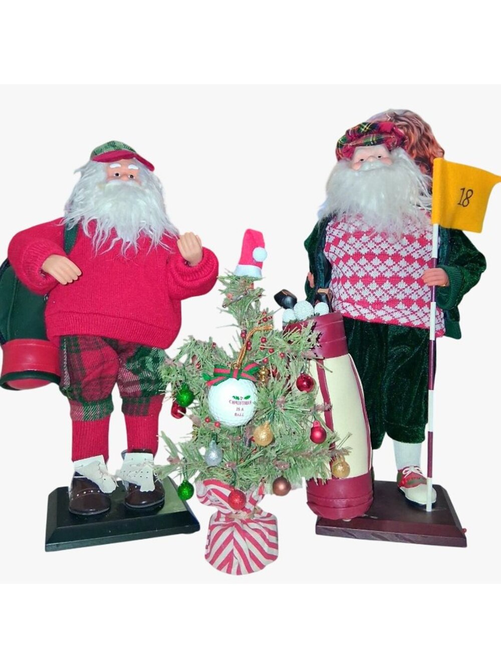 Large 18"Golf Santa Claus Figurines Mini Christmas Tree Golf Accessories  Holida